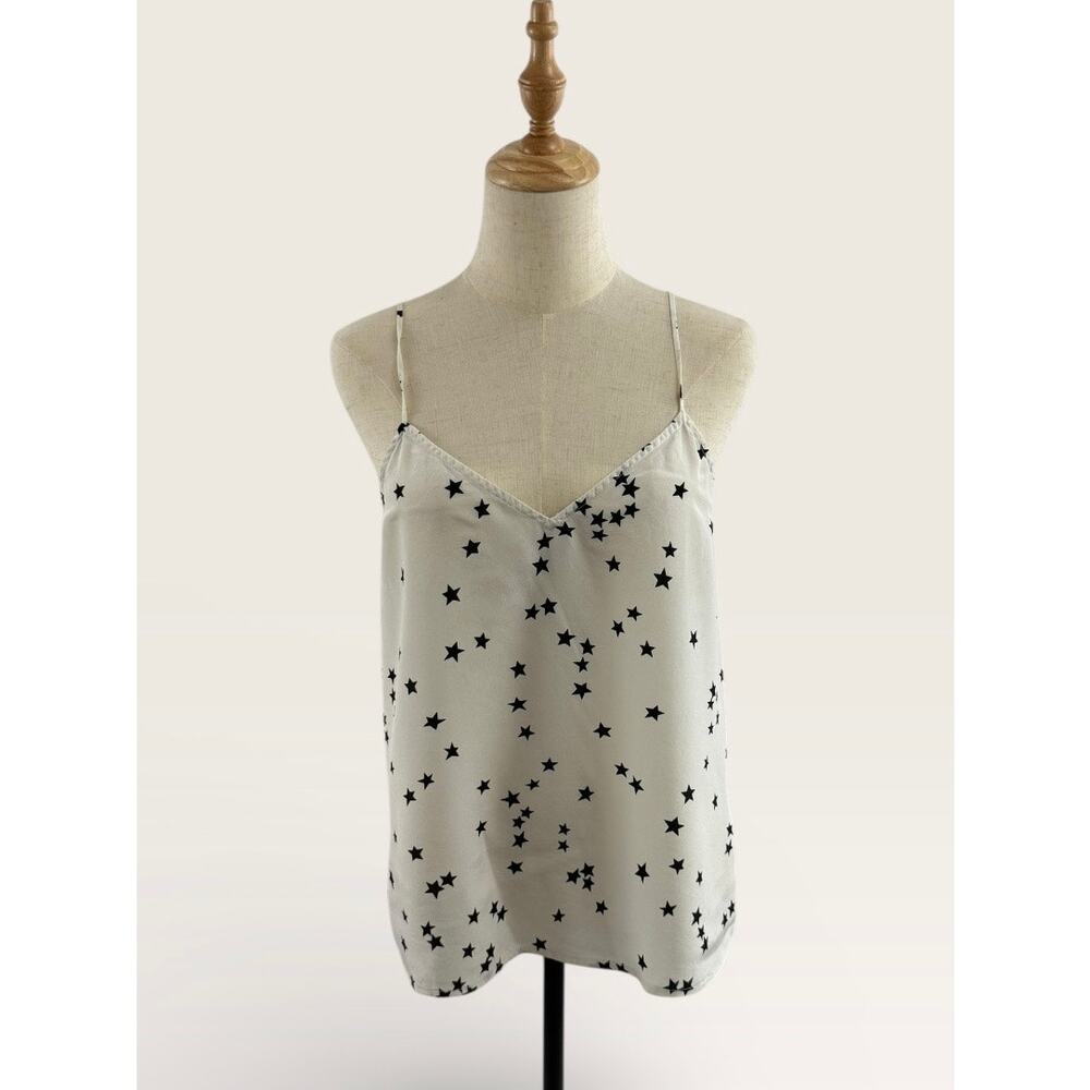 Equipment Femee White/Black Stars Cami, Size S